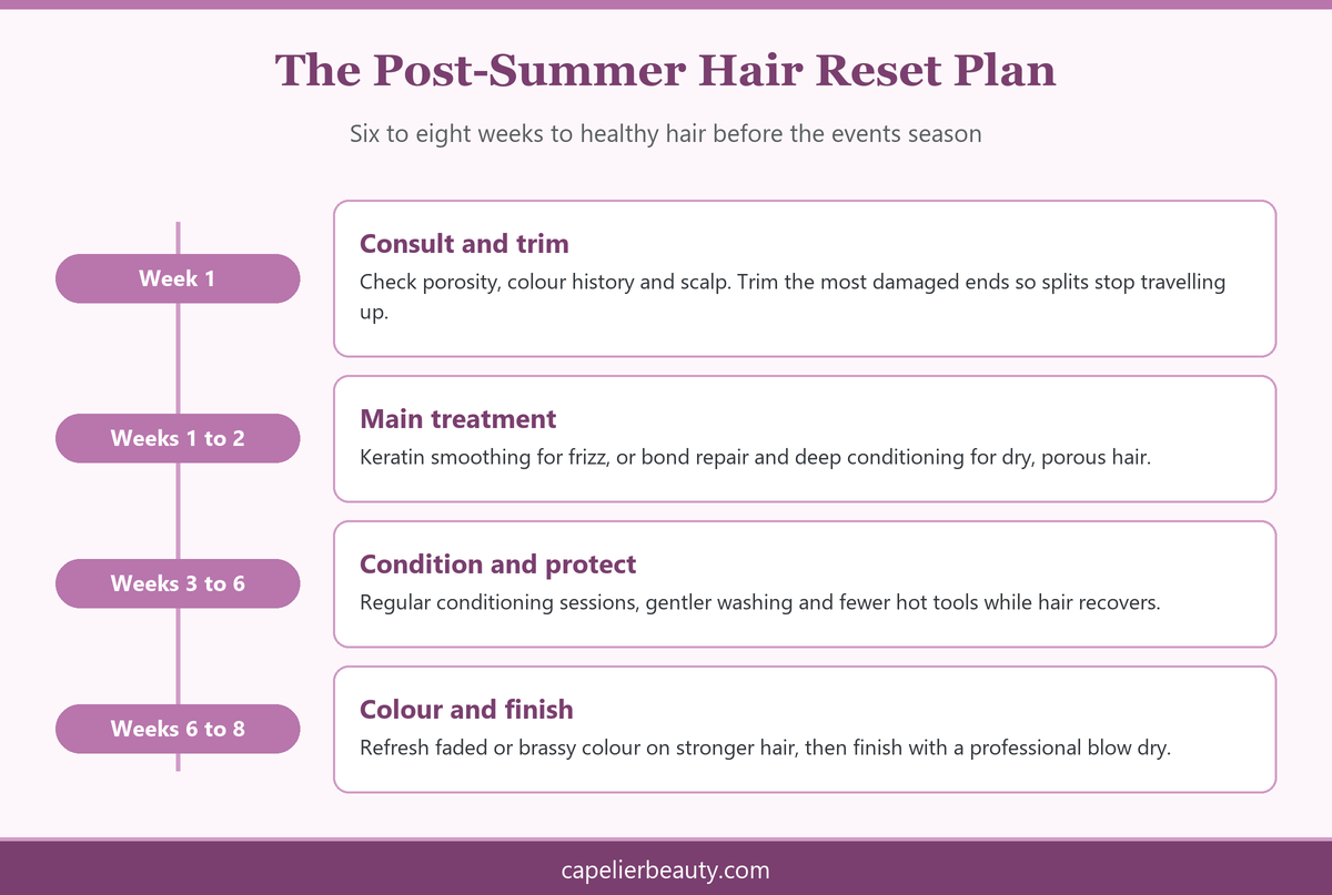 Six to eight week post-summer hair reset plan for Dubai